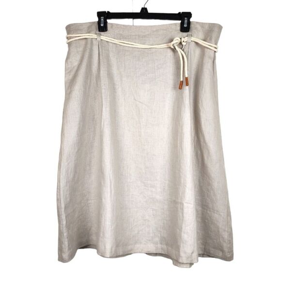 Ulla Popken Dresses & Skirts - NWT Ulla Popken Linen Midi Skirt Size 18 Beige Natural